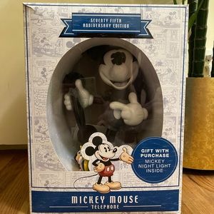 Vintage Mickey Mouse black and white telephone